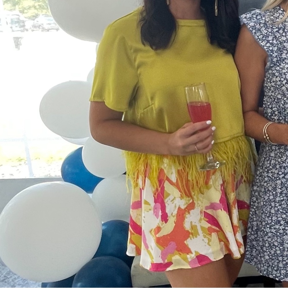 Feather top and shorts set
